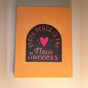 Handpainted 'Inner Peace' Inspirational Wall Art 11x14"